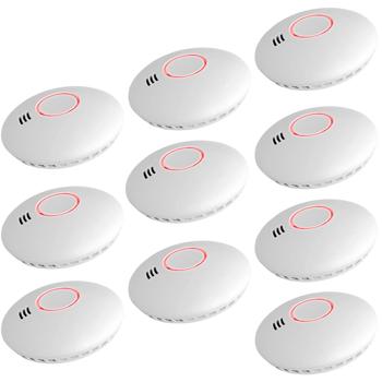 10er-Set Vernetzbarer Funkrauchmelder mit Hitzesensor, 85dB