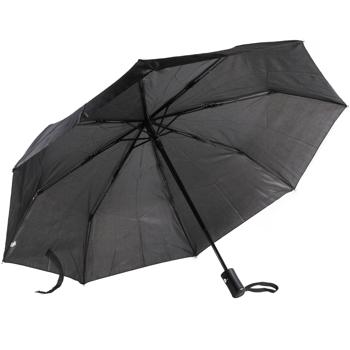 Preview: Kompakter Automatik-Regenschirm, schwarz, Ø 95cm – Einhand-Bedienung per Druckknopf, zuverlässiger Wetterschutz 