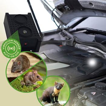Preview: LED Mardervertreiber - Ratten- & Mäusefrei mit Blitzlichtfunktion - Ultraschall 12-24 kHz Wechselfrequenz - Schutz für Auto, Haus & Garage bis 60m²