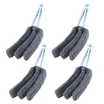 Preview: 4er-Set Flexibler Jalousien- und Lamellen-Reiniger - Mikrofaser-Fleece waschbar für Heizkörper & Jalousien - 3 Reinigungsflächen - Anthrazit 20cm