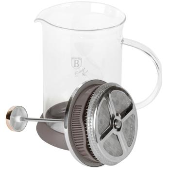 Preview: Design-French Press für Kaffee und Tee, 800ml, taupe: Für aromatischen Kaffee & losen Tee, hochwertig & stilvoll, ihr Barista-Erlebnis Zuhause