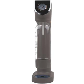 Preview: Wassersprudler im Design-Look, taupe, mit 2 BPA-freien Flaschen & Barometer: für sprudelnde Getränke, stilvoll & praktisch für jeden Haushalt