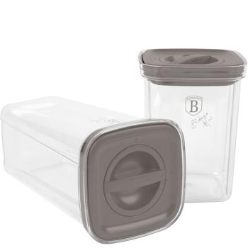 Preview: 5-tlg. Design Frischhaltedosen Set mit edlem taupe-Deckel: Luftdichte Vorratsdosen für Lebensmittel, stilvolle Aufbewahrung