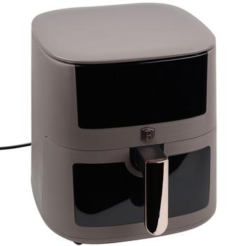 Preview: XXL Heissluftfritteuse 8L mit Sichtfenster – Air Fryer mit 8 Kochprogrammen, Timer & Touch-Display – Stilvolles Taupe-Design