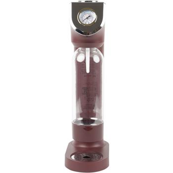 Preview: Wassersprudler im Design-Look, bordeaux, mit 2 BPA-freien Flaschen & Barometer: für sprudelnde Getränke, stilvoll & praktisch für jeden Haushalt