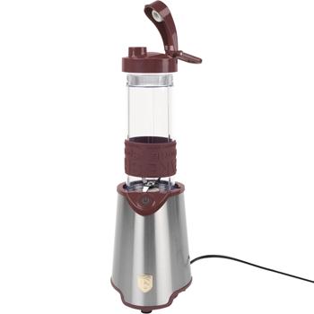 Preview: Eleganter Design-Standmixer, Edelstahl, matt-bordeaux, 300 Watt, mit 570ml To-Go-Becher, für Smoothies & Shakes unterwegs