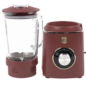 Preview: Moderner Standmixer, 1000W, Bordeaux Matt, 1,5L Glas – Edelstahlklingen, Pulsfunktion, mit Dosierbecher, Smoothiemaker