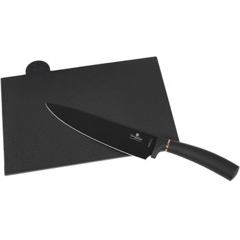 Preview: Elegantes Design Messerset 11-teilig, edles Schwarz-Roségold - inkl. Messerblock, Schneidebretter & Schere - Ein echter Hingucker in der Küche