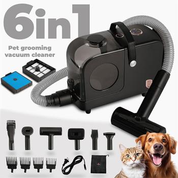 Preview: Haustier Schermaschine mit Staubsauger (350W) – 10-tlg. Fellpflege-Set für Hunde & Katzen, mit 3 Geschwindigkeitsstufen