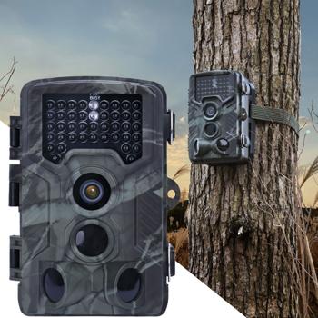 Full-HD-Wildkamera 24 MP mit 3 Bewegungssensoren – Nachtsicht, Serienbild- & Zeitraffer-Funktion, Farbdisplay, wetterfest, ideal zur Tierbeobachtung