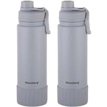 Preview: 2er-Set Doppelwandiger Thermobecher 720ml in elegantem Grau, isoliert, hält Getränke lange heiss oder kalt, ideal für Arbeit, Freizeit und Reisen