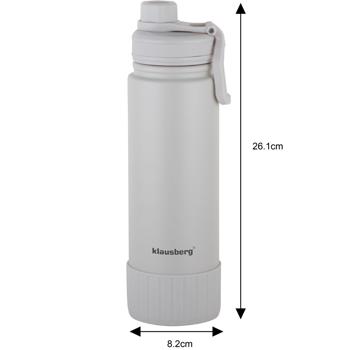 Preview: Doppelwandiger Thermobecher 720ml beige - Auslaufsicherer Trinkbecher für heisse & kalte Getränke - BPA-frei, 18/8 Edelstahl, stossfest, für Arbeit & Freizeit