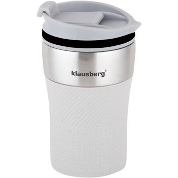 Preview: Doppelwandiger Thermobecher 280ml, beige - Hält Getränke heiss/kalt - BPA-freier 18/8 Edelstahl, auslaufsicher, stossfest - für Uni, Büro, Picknick