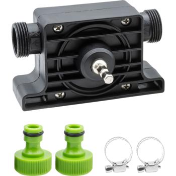 Preview: Bohrmaschinenpumpe zum Ab-, Aus- und Umpumpen von Wasser, bis zu 1200 L/h, Klick System, inkl. 2 Schlauchadaptern und Schellen