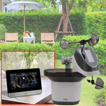 Preview: Hochpräzise Funk-Wetterstation: WLAN, XL Farbdisplay, Aussen Sensor - Komplette Wetterdaten, Wind, Regen, Temperatur, Luftfeuchte