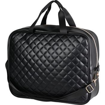 Preview: Reisetasche, Koffertasche, gesteppt, schwarz, 34 x 12 x 27 cm