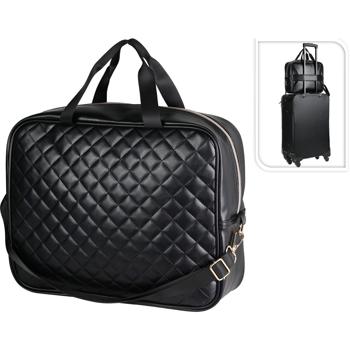 Preview: Reisetasche, Koffertasche, gesteppt, schwarz, 34 x 12 x 27 cm