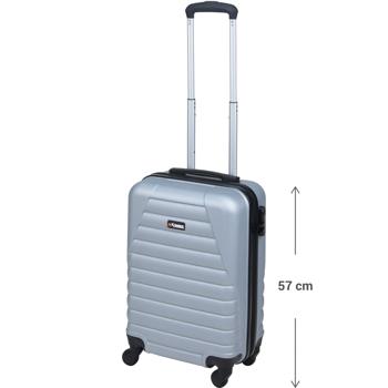 Preview: Robustes 2-tlg. Trolley-Set (Hartschalenkoffer) in hellgrau – Reisekoffer mit Zahlenschloss, stabiles ABS Material  – Sicherer & langlebiger Reisebegleiter