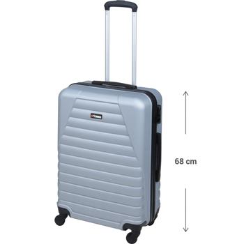 Preview: Robustes 2-tlg. Trolley-Set (Hartschalenkoffer) in hellgrau – Reisekoffer mit Zahlenschloss, stabiles ABS Material  – Sicherer & langlebiger Reisebegleiter