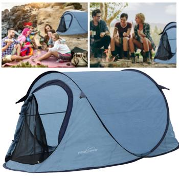 Komfortables Automatik-Kuppelzelt: Wurfzelt-Genie - blau, 1-2 Personen, 1,3 kg leicht - für spontane Trips und erholsame Nächte