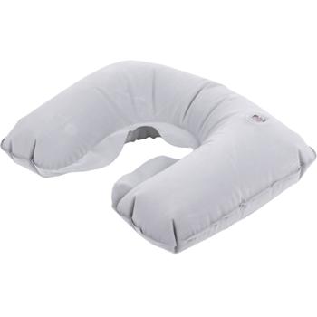Preview: Aufblasbares Nackenkissen hellgrau - Ergonomische Hufeisenform für Nacken- & Schulterstütze - Ideal für Zug- Bus- Flugreisen & Auto - Ultraleicht, platzsparend