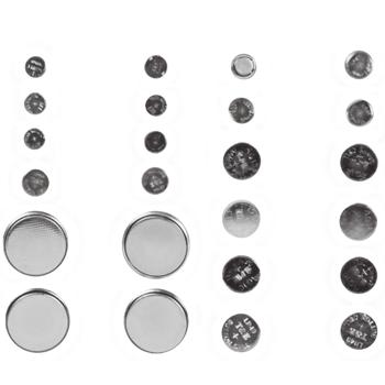Lithium Knopfzellen-Batterie-Set 24 Stück - 10 Typen für Miniradios Uhren Wecker Taschenrechner - AG1 AG3 AG4 AG5 AG10 AG12 AG13 CR2016/CR2025 CR2032