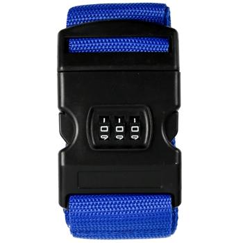 Preview: 2er-Set Koffergurt mit Zahlenschloss, 5 x 180 cm, blau