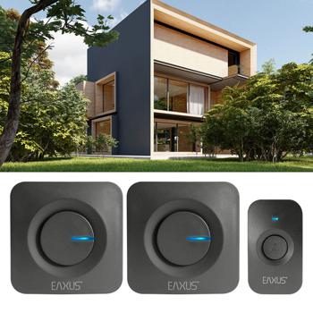 Kabellose Türklingel mit 2 Empfängern & LED-Licht: IP56, batteriebetrieben, schwarz – verpassen Sie nie wieder einen Besucher, überall im Haus