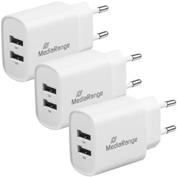 3er-Set 2er-Set USB-Netzteil mit 2 USB-A Anschlüssen, 12W, weiss, Quick Charge, für schnelles Laden von iPhone, Samsung, Huawai, Xiaomi Smartphones