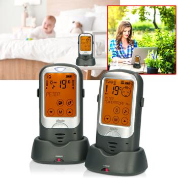 Preview: Outdoor Babyphone bis zu 1.000 Metern Reichweite, Gegensprechfunktion, Einstellbare Mikrofon Empfindlichkeit, 6 Schlaflieder, Temperatur, Alarm