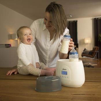 Preview: 4-in-1 Digitaler Flaschenwärmer für 2 Flaschen, weiss – Erwärmen, Sterilisieren, Auftauen & Warmhalten für sorgenfreie Babyernährung
