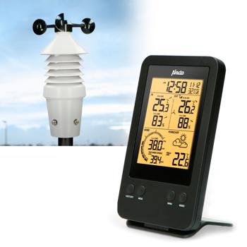 Preview: Profi-Wetterstation mit LCD-Display: Aussenmessstation mit Hitzeindex, Taupunkt, Windrichtung & Geschwindigkeit - Jederzeit präzise Wetterdaten