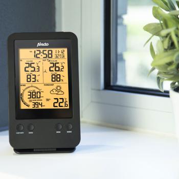 Preview: Profi-Wetterstation mit LCD-Display: Aussenmessstation mit Hitzeindex, Taupunkt, Windrichtung & Geschwindigkeit - Jederzeit präzise Wetterdaten