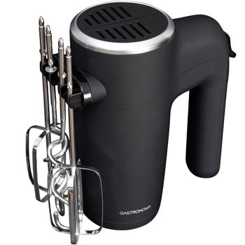 Preview: Handmixer 500W - Vielseitiges Rührgerät für Teig, Eischnee & Sahne - 6 Geschwindigkeitsstufen, Turbofunktion, Chrom-Schneebesen/-Knethaken, schwarz