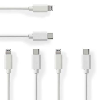3er-Set iPhone Ladekabel, Lightning Kabel, USB-C, Apple MFi Zertifiziert, 1 m, weiss ideal für Iphone 6, 7, 8, 9, X, XS, 11, 12, 13, 14, Pro / Max