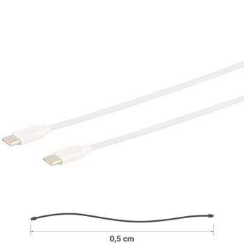 Preview: Schnellladekabel USB-C auf USB-C, weiss, 0,5 m