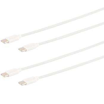 2er-Set Schnellladekabel USB-C, weiss, 0,5 m