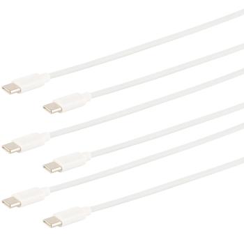 3er-Set Schnellladekabel USB-C auf USB-C, weiss, 0,5 m
