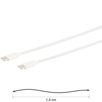 Preview: 2er-Set Schnellladekabel USB-C auf USB-C - Superschnelles Laden für Smartphone, Tablet & mehr - PD 60W, 480 Mbit/s, 1.5m, weiss, TPE-Ummantelung