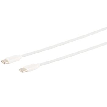 Preview: USB-C auf USB-C Schnellladekabel – 2 Meter, weiss, PD 60W (20V/3A) – Universell für Smartphone, Tablet, Thunderbolt 3, USB4, 480 Mbit/s Daten