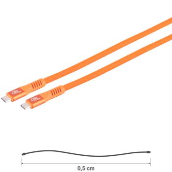 Preview: 3er-Set Daten- & Schnellladekabel PD 3.1, 240 W, 20 Gbit/s, USB-C zu USB-C, orange, 0,5m