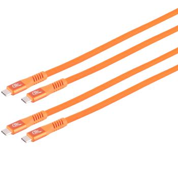 2er-Set Daten- & Schnellladekabel PD 3.1, 240 W, 20 Gbit/s, USB-C zu USB-C, orange, 0,5m