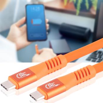 Preview: 2er-Set Daten- & Schnellladekabel PD 3.1, 240 W, 20 Gbit/s, USB-C zu USB-C, orange, 0,5m