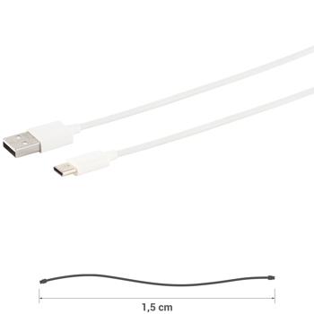Preview: 3er-Set Schnellladekabel, USB-A auf USB-C, weiss, 1,5 m, Quick Charge für iPhone 16, 15, iPad, Samsung Galaxy , Huawei, Xiaomi, Tablets