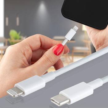 Preview: 3er-Set Schnellladekabel USB-C auf Lightning - Superschnelles Laden Apple Geräte PD 20W/30W, 480 Mbit/s Datenübertragung - 1,5m weiss