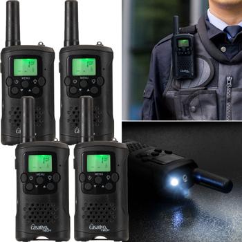 Walkie Talkie, 4er-Set PMR-Funkgerät mit VOX, Taschenlampe, 10km Reichweite, 8 Kanäle, für Abenteuer, Camping und Wandern, für Erwachsene und Kinder