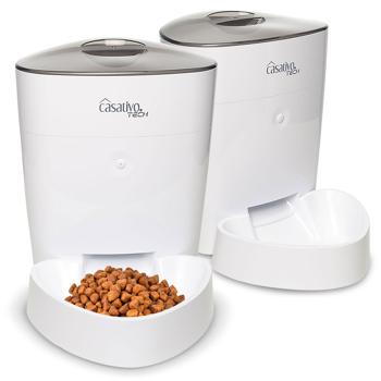 2er Smarter Futterspender, WLAN und App zur Steuerung, 4 Liter, für Hunde & Katzen, 1-10 Mahlzeiten am Tag, Napf abnehmbar und leicht zu Reinigen