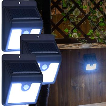 3er-Set Sichere & praktische LED-Solar-Wandleuchte mit Bewegungsmelder: 50 Lumen, IP44 – Helles Aussenlicht für mehr Sicherheit rund ums Haus