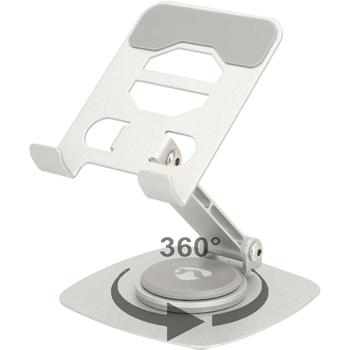 Preview: 2er-Set Universal Smartphone Halterung aus Aluminium - 360° schwenkbar, faltbar & robust - Sicherer Halt, Anti-Rutsch, lädt Handy - Silber