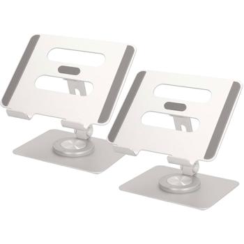 2er-Set Aluminium Tablet-Halterung mit Standfuss, 360° Drehbar – Flexible Halterung für alle Tablets, langlebig & optimale Positionierung